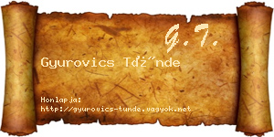 Gyurovics Tünde névjegykártya