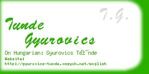 tunde gyurovics business card